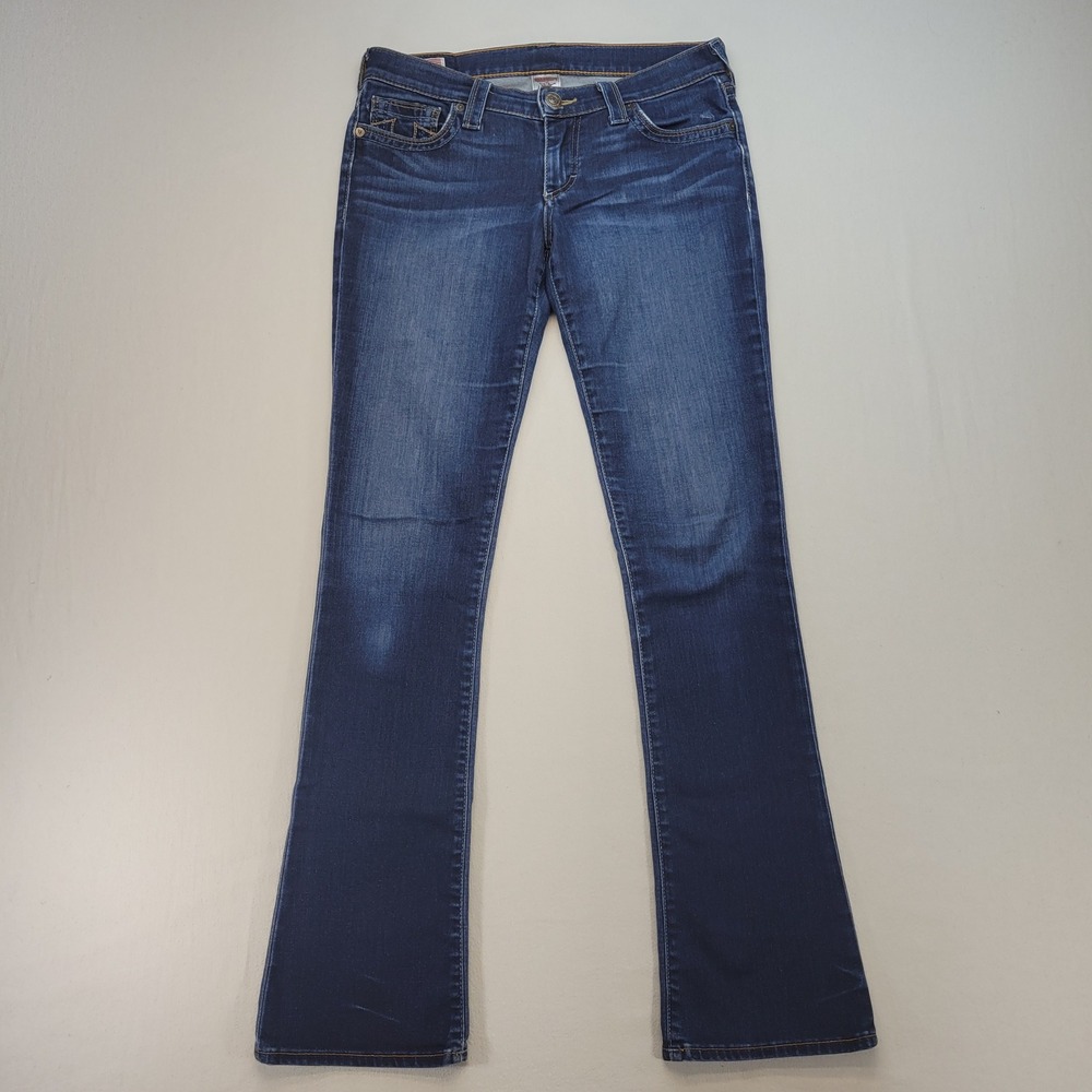 True Religion Bootcut Jeans Womens 28 Blue‎ Low Rise Dark Wash Denim